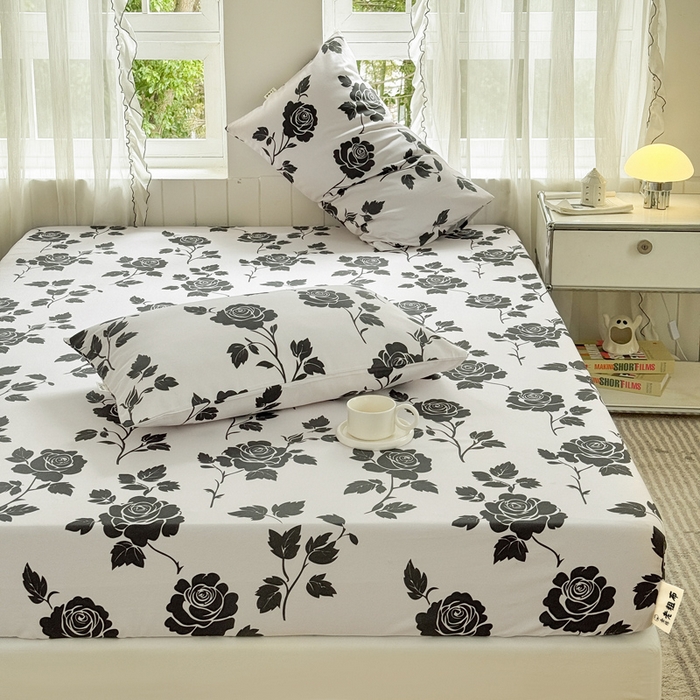 91家纺网 家纺一手货源 找家纺 莱登卡奴 新款A类100%全棉老粗布单品系列 玫瑰情缘