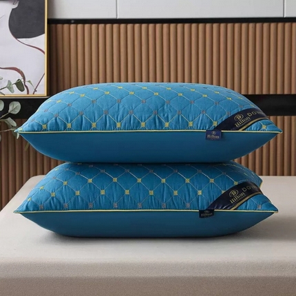 拾光枕芯2025新款羽丝绒枕芯 蓝色中枕600克