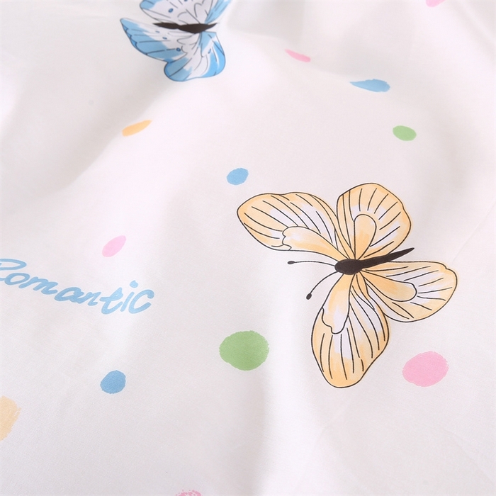 91家纺网 家纺一手货源 找家纺 梦舒羽2025新款全棉小清新印花加厚宿舍床单床裙款四件套 藏蝶舞-全棉