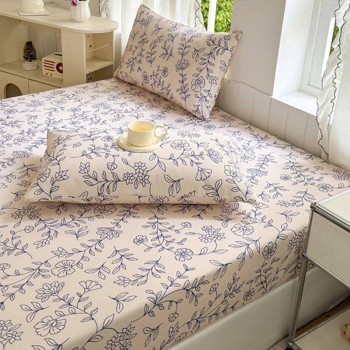 91家纺网 家纺一手货源 找家纺 莱登卡奴 新款A类100%全棉老粗布单品系列 蓝海山居