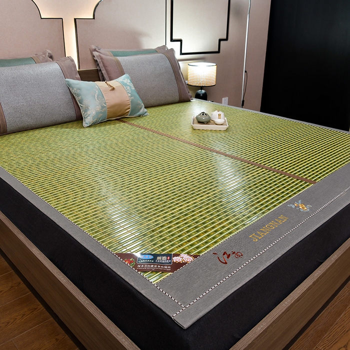 91家纺网 家纺一手货源 找家纺 苏迪凉席竹席2025新款竹席凉席冰丝席碳化双面印花藤草席 江南-绿水青山