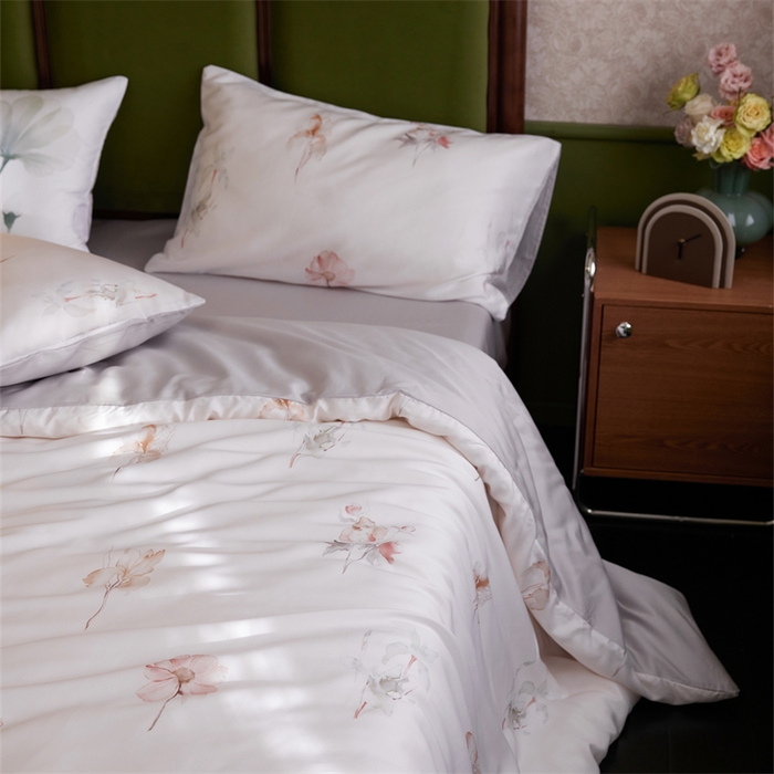 91家纺网 家纺一手货源 找家纺 时年家纺 2025新款莱赛尔天丝印花系列四件套遥花知