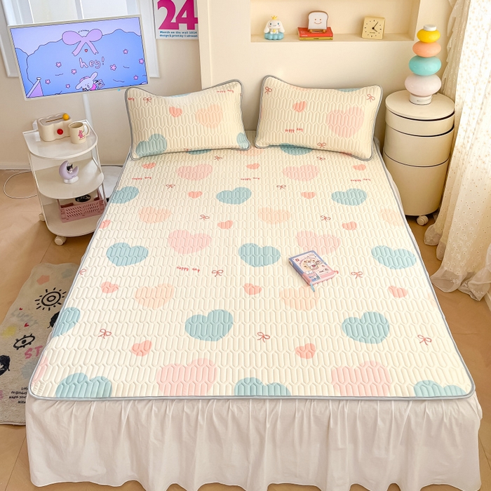 91家纺网 家纺一手货源 找家纺 川悦生活 2025新款小阪凉感丝印花凉席 幸福芙蕾