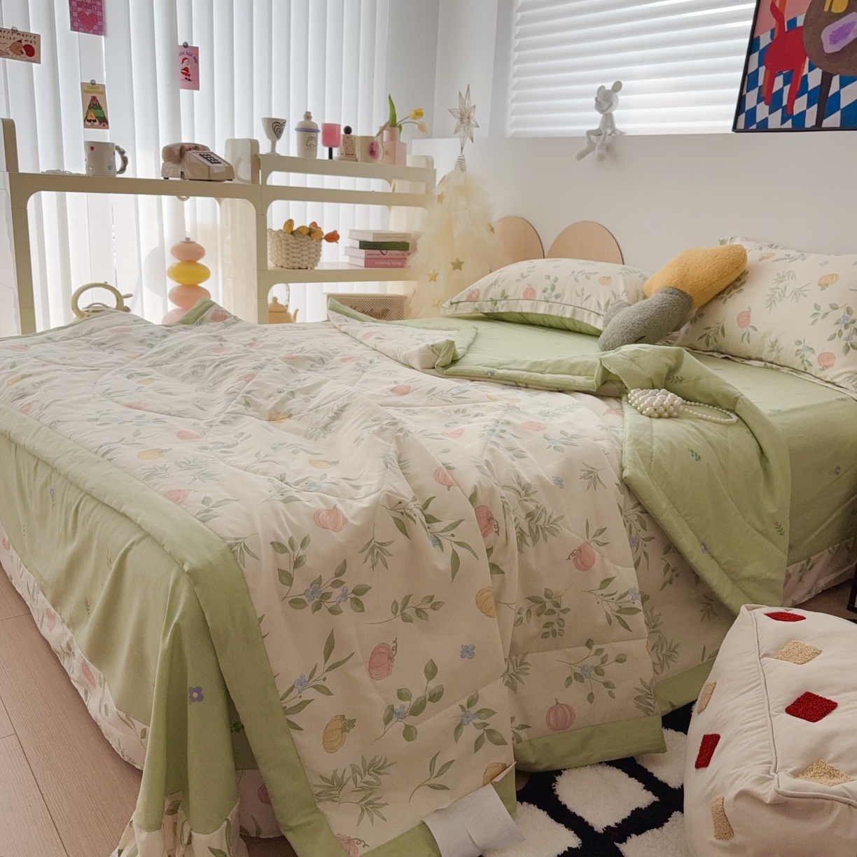 91家纺网 家纺一手货源 找家纺 于果 2025新款全棉纯棉夏被夏凉被空调被四件套 轻婉花语