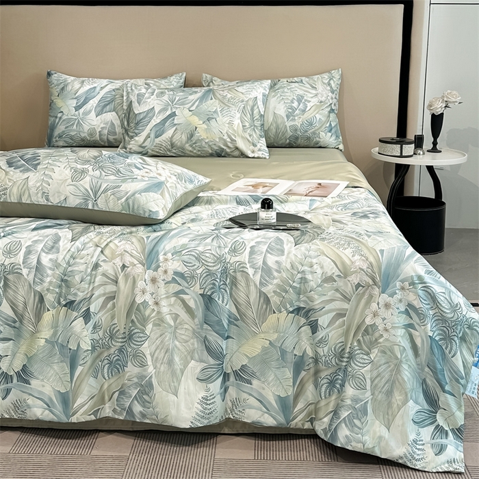 91家纺网 家纺一手货源 找家纺 笙意家纺  2025新款水洗真丝数码印花暗盒款夏被 清墨