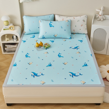 东宇床垫 2025新款印花3D凉豆豆三明治复合冰豆豆单软席凉席 海洋世界