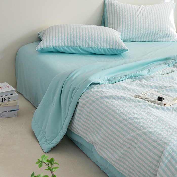 91家纺网 家纺一手货源 找家纺 吾诺 2025 色织立体泡泡棉彩虹系列大豆夏被子被芯夏凉被空调被 彩虹-兰