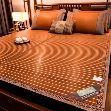 苏迪凉席竹席2025新款竹席凉席冰丝席碳化双面印花藤草席 碳化岁月