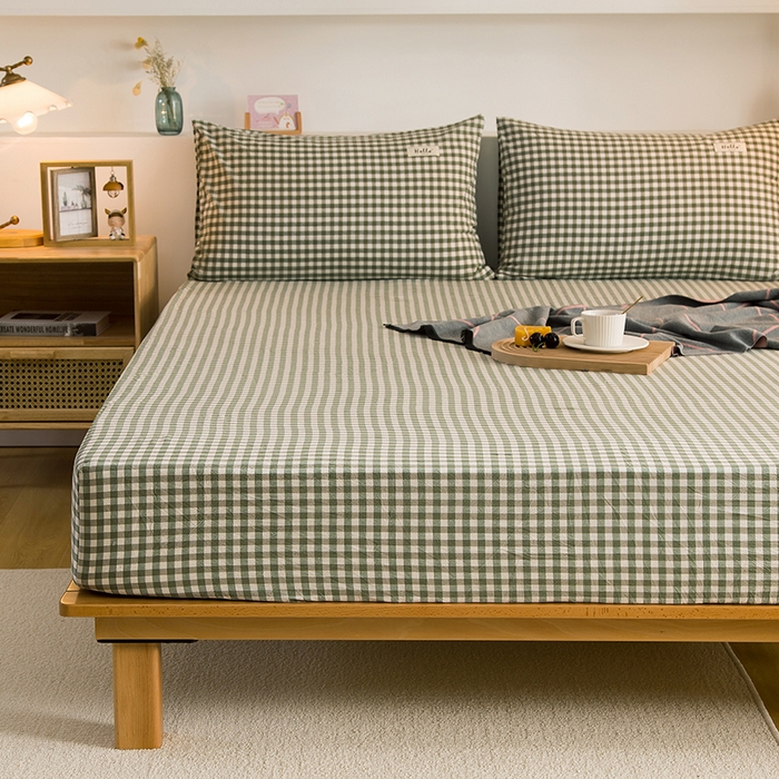 91家纺网 家纺一手货源 找家纺 （总）柠萌家居 2025新款A类全棉色织水洗棉单床笠