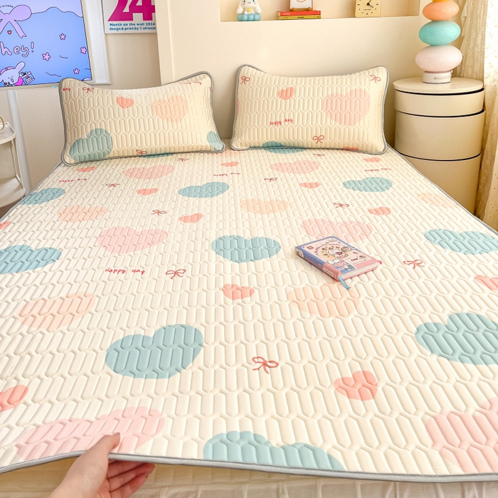 91家纺网 家纺一手货源 找家纺 川悦生活 2025新款小阪凉感丝印花凉席 幸福芙蕾