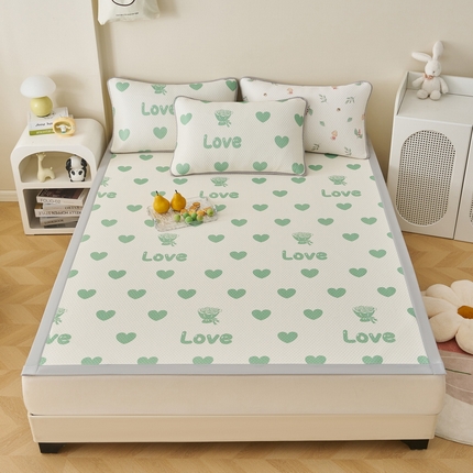 91家纺网 家纺一手货源 找家纺 （总）东宇床垫 2025新款印花3D凉豆豆三明治复合冰豆豆单软席凉席