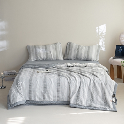 91家纺网 家纺一手货源 找家纺 （总） 吾诺 2025 棋盘格立体提花大豆夏被子被芯夏凉被空调被