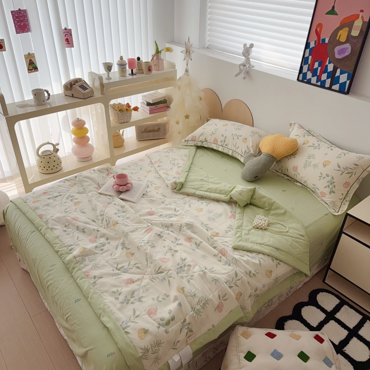 91家纺网 家纺一手货源 找家纺 于果 2025新款全棉纯棉夏被夏凉被空调被四件套 轻婉花语