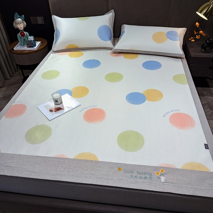 摩妮卡 2025新款数码印花冰藤席床席款三件套 怦然心动