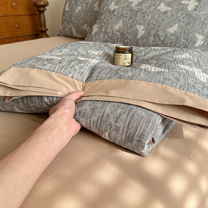 91家纺网 家纺一手货源 找家纺 吾诺 2025 全棉色织提花三层纱大豆夏被全棉夏被子被芯空调被夏凉被 蝶舞-灰