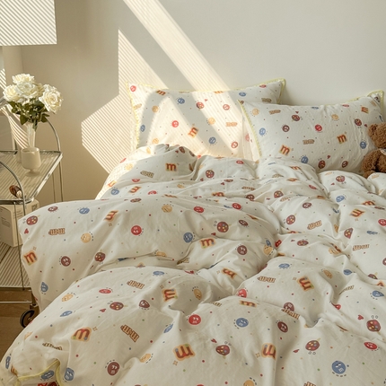 91家纺网 家纺一手货源 找家纺 （总）2025全棉双层纱贝壳边四件套