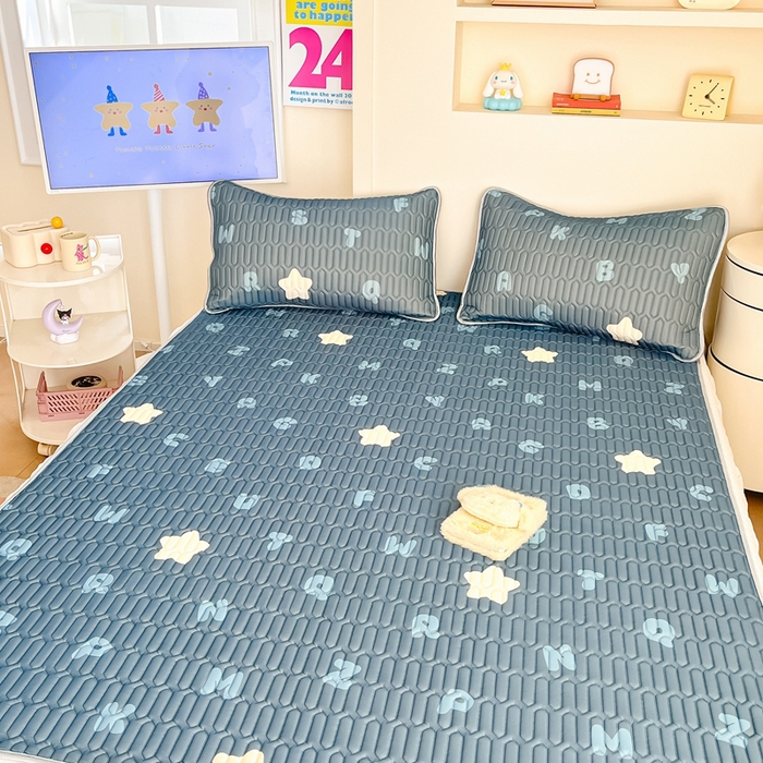 91家纺网 家纺一手货源 找家纺 川悦生活 2025新款小阪凉感丝印花凉席 星星睡了