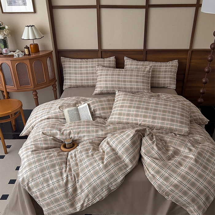 91家纺网 家纺一手货源 找家纺 优品阁  2025新款A类全棉有氧双层纱四件套 布里奥