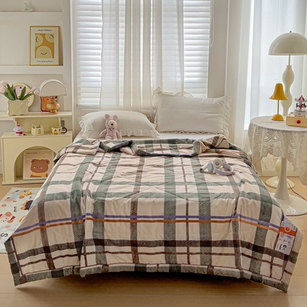 莎臣豹 2025新款小清新水洗棉花边夏被 卡普里