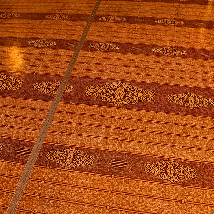 91家纺网 家纺一手货源 找家纺 苏迪凉席竹席2025新款竹席凉席冰丝席碳化双面印花藤草席 祥云