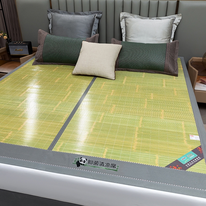 91家纺网 家纺一手货源 找家纺 苏迪凉席竹席2025新款竹席凉席冰丝席碳化双面印花藤草席 清凉生态-绿