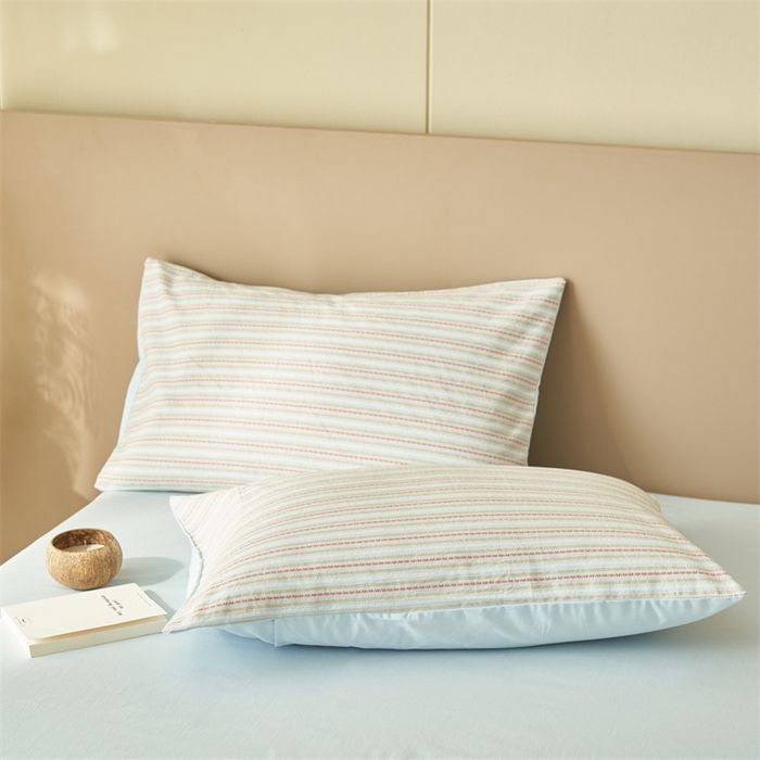 91家纺网 家纺一手货源 找家纺 金鹰 2025新款A类纯棉提花条纹水洗棉大豆全棉夏被空调被四件套 条纹-天蓝