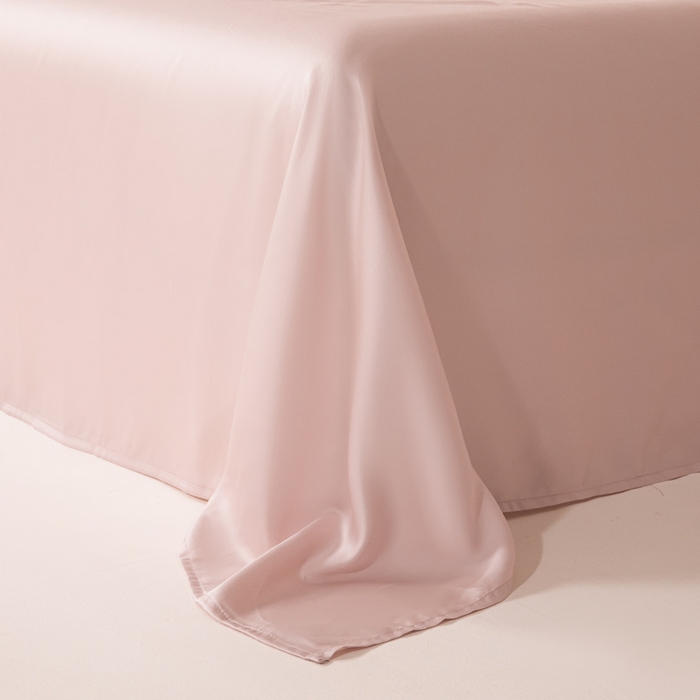 91家纺网 家纺一手货源 找家纺 涵宸 2025新款天丝-天丝棉-纯色单床单-场景2 玫瑰粉