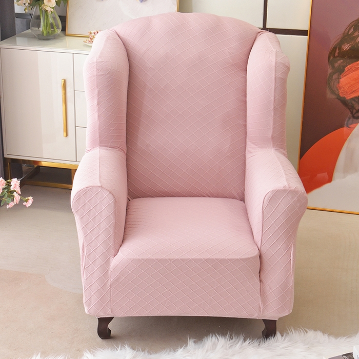 91家纺网 家纺一手货源 找家纺 2025新款菱形格大号老虎椅套 桃粉