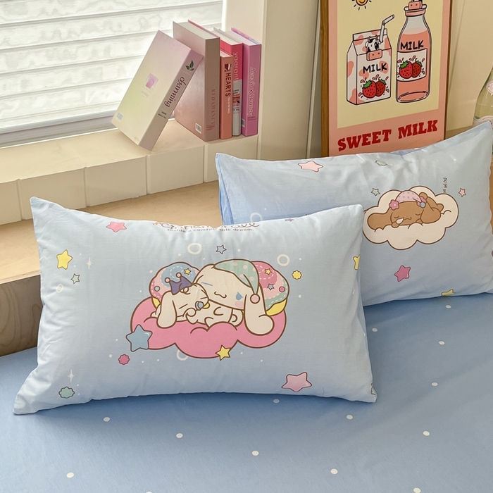 91家纺网 家纺一手货源 找家纺 博雅 2025新款三丽鸥卡通全棉印花小版四件套 彩色星星玉桂狗