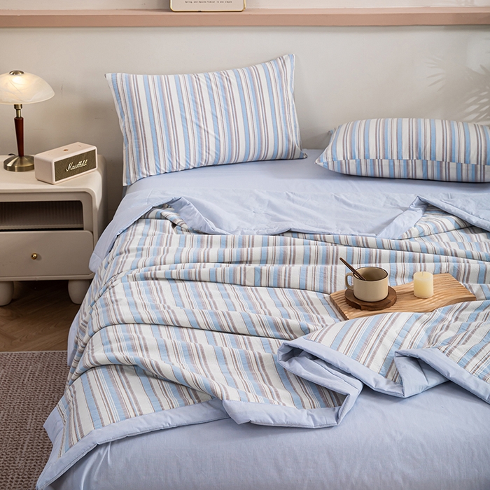 91家纺网 家纺一手货源 找家纺 （总）吾诺 2025 全棉色织水洗棉夏被大豆夏被四件套被子被芯空调被夏凉被