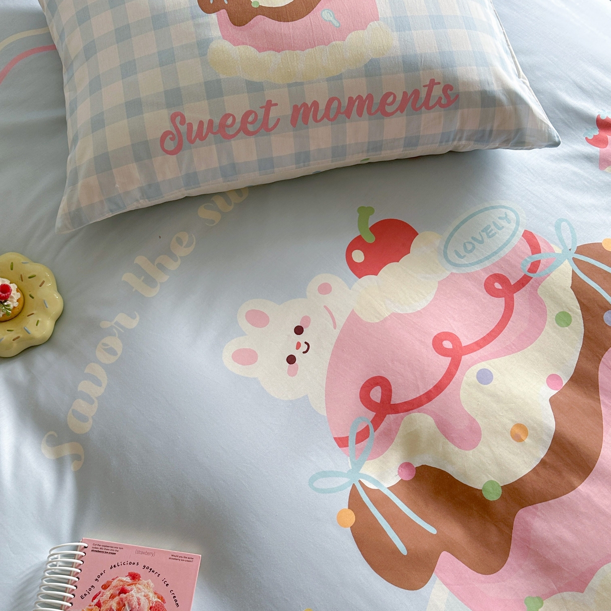 91家纺网 家纺一手货源 找家纺 美乐迪家纺 2025新款大版全棉四件套 甜蜜蛋糕