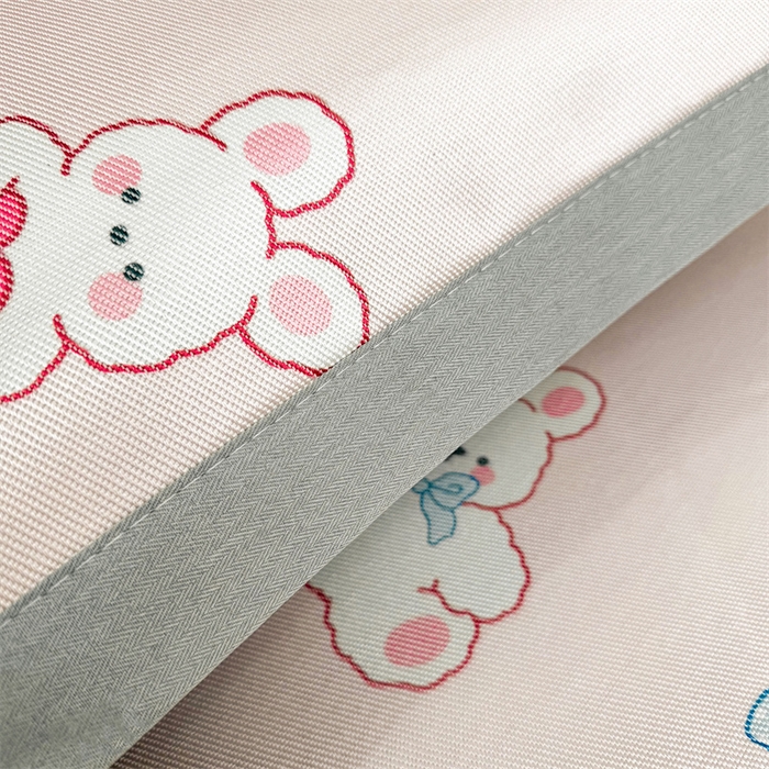 91家纺网 家纺一手货源 找家纺 雯豆2025夏季新品冰藤印花凉席三件套平铺绑带款冰丝凉席三件套 冰藤席-绑带款-爱心兔