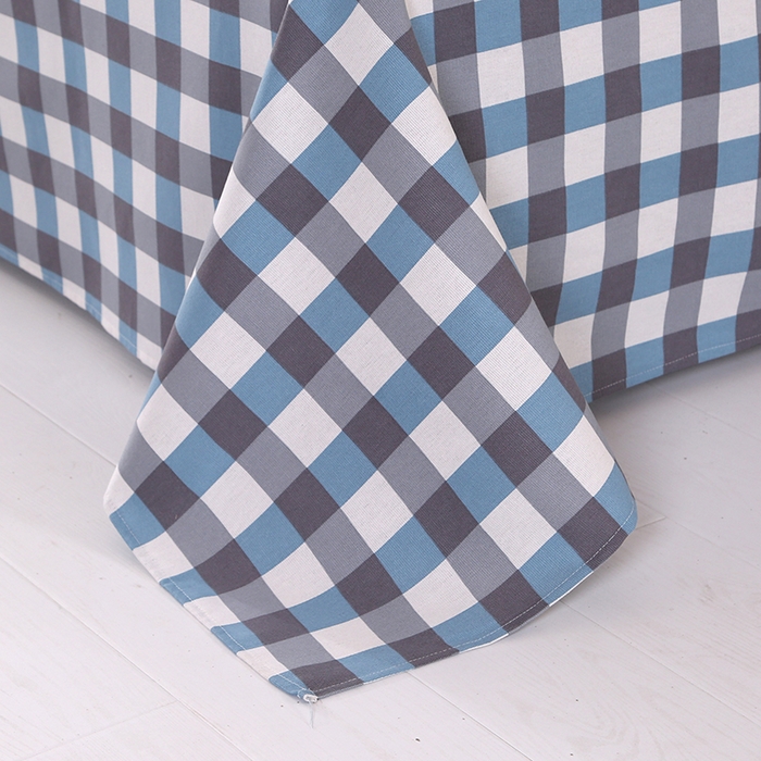 91家纺网 家纺一手货源 找家纺 望淮家纺 2025新款老粗布凉席床单三件套 小蓝格