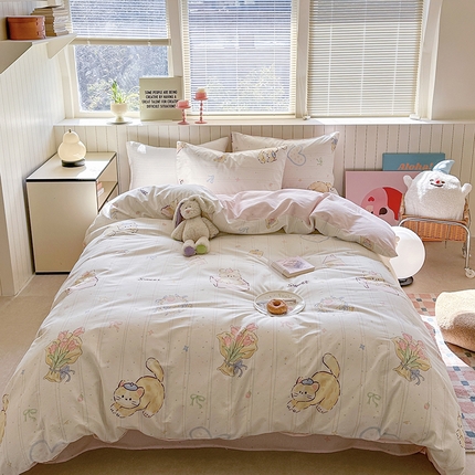 麦伦家居 2025新品 全棉卡通小清新跑量款系列四件套 小确幸