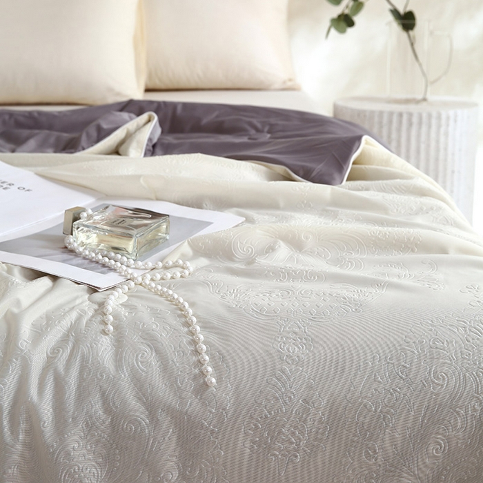 91家纺网 家纺一手货源 找家纺 品乐家纺 2025新款凉感A类可水洗抗菌冰冰被夏被夏凉被空调被被子被芯 冰冰被米纹+灰