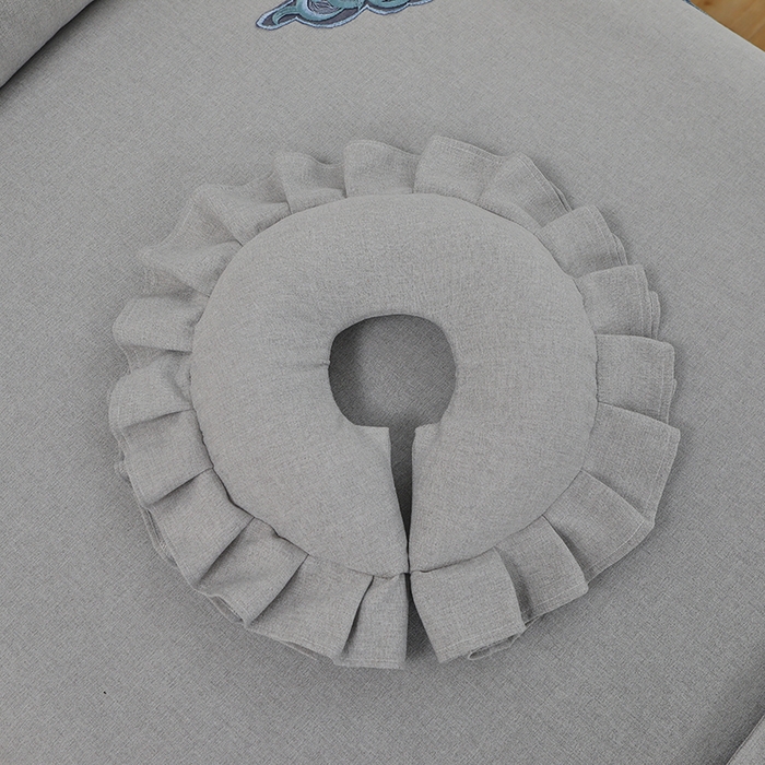 91家纺网 家纺一手货源 找家纺 芙怡 2025春夏新款8026款棉麻绒美 容床罩-角花系列 角花-灰色