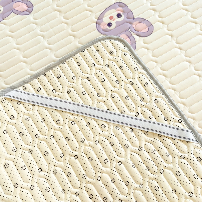 91家纺网 家纺一手货源 找家纺 川悦生活 2025新款小阪凉感丝印花凉席 紫星兔