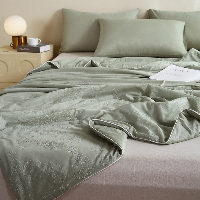 91家纺网 家纺一手货源 找家纺 品乐家纺 2025新款凉感A类可水洗抗菌冰冰被夏被夏凉被空调被被子被芯 冰冰被-绿