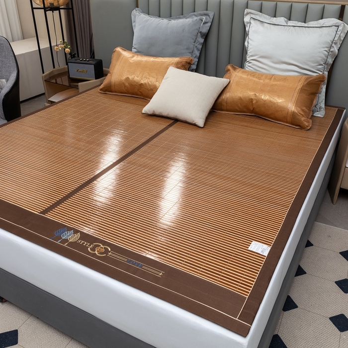 91家纺网 家纺一手货源 找家纺 苏迪凉席竹席2025新款竹席凉席冰丝席碳化双面印花藤草席 典雅-亲肤席