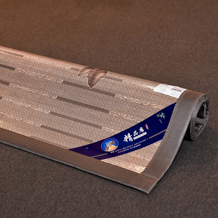 91家纺网 家纺一手货源 找家纺 苏迪凉席竹席2025新款竹席凉席冰丝席碳化双面印花藤草席 蝶恋花-浅灰