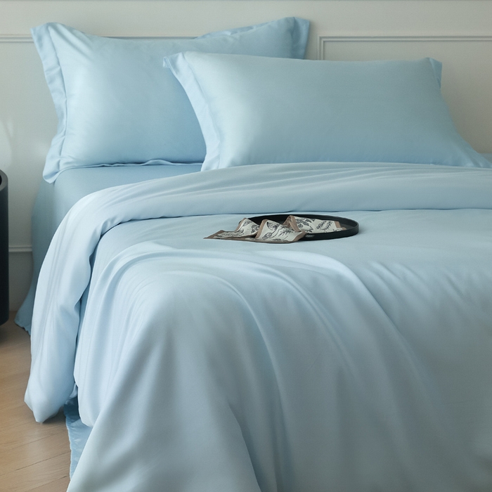 91家纺网 家纺一手货源 找家纺 （总）涵宸2025新款天丝-天丝棉-纯色四件套-场景1