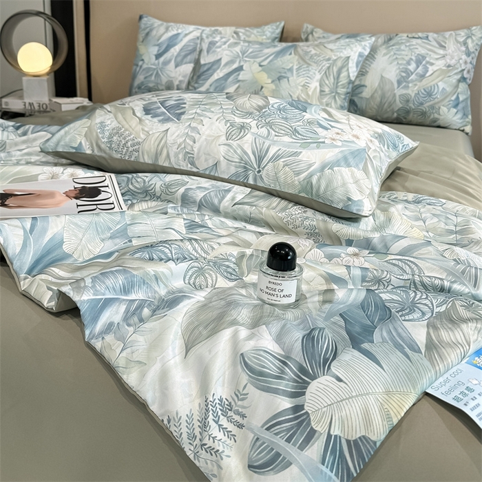 91家纺网 家纺一手货源 找家纺 笙意家纺  2025新款水洗真丝数码印花暗盒款夏被 清墨