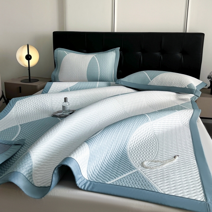 91家纺网 家纺一手货源 找家纺 慕尚家纺 2025新款泡泡大PE提花软席 交织 白蓝