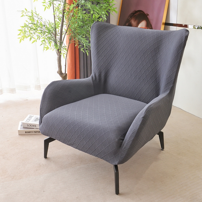 91家纺网 家纺一手货源 找家纺 启博家纺 2025新款菱形格小号老虎椅套 灰蓝