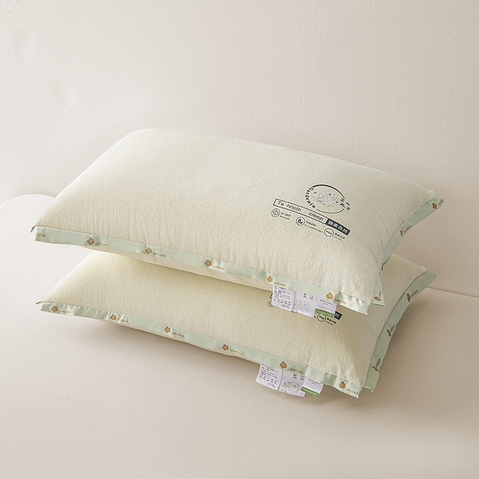 91家纺网 家纺一手货源 找家纺 云熙枕业 2025新款亲肤提花空山栀子花枕头枕芯 空山栀子不定型枕  48x74cm/只