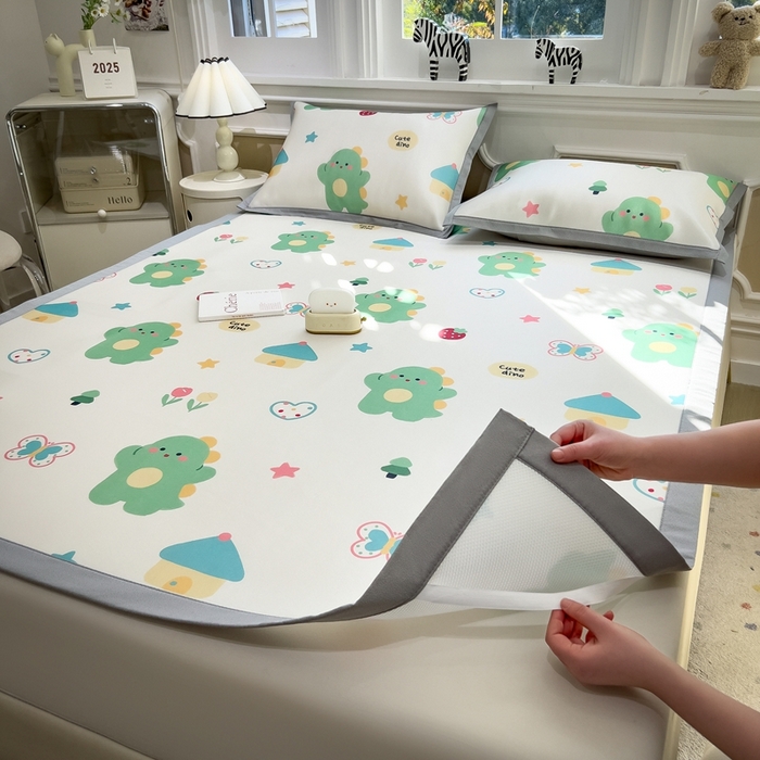 91家纺网 家纺一手货源 找家纺 （总）五月家纺 2025新款卡通冰丝印花凉席