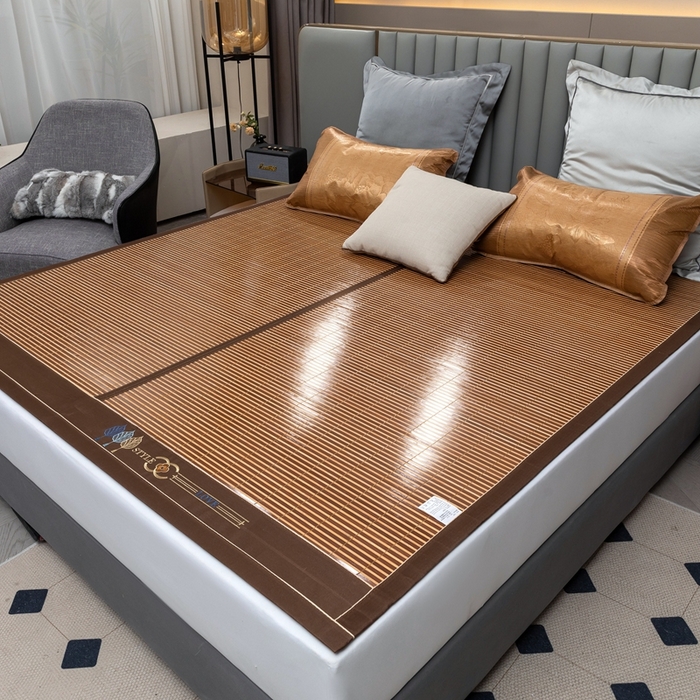 91家纺网 家纺一手货源 找家纺 苏迪凉席竹席2025新款竹席凉席冰丝席碳化双面印花藤草席 典雅-亲肤席