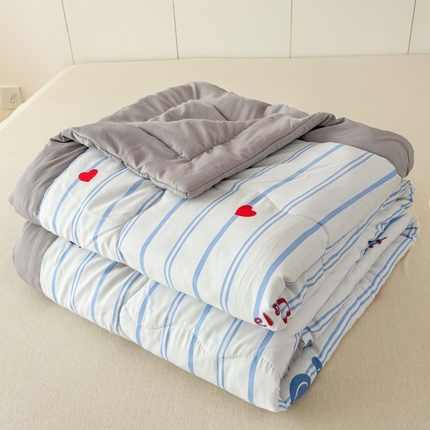 蕾诺2025春夏新款小清新系列水洗棉夏被夏凉被空调被 爱心小象