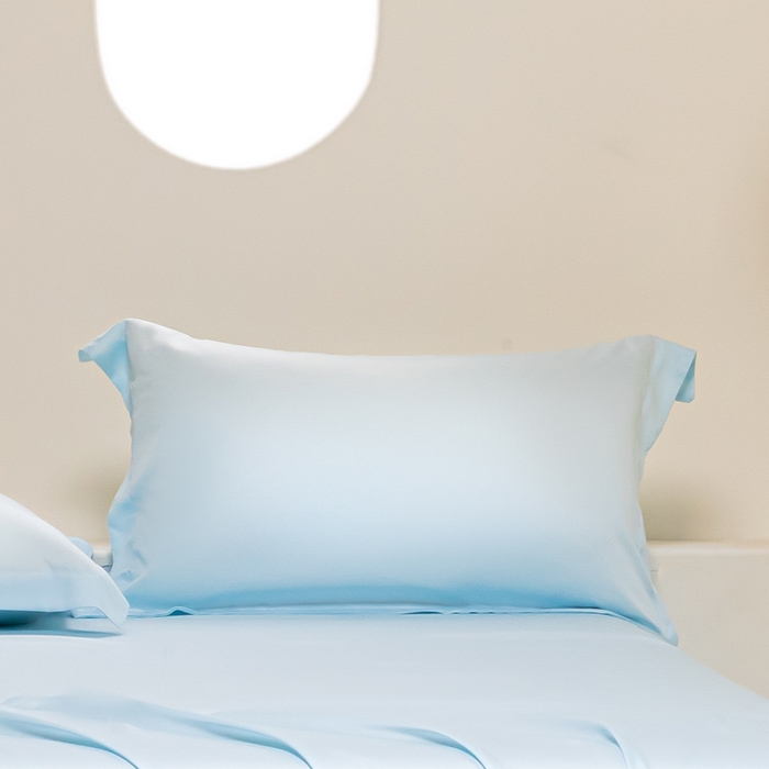 91家纺网 家纺一手货源 找家纺 涵宸家纺  2025新款天丝-天丝棉-纯色单枕套-场景2 枕套-海天兰