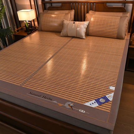 苏迪凉席竹席2025新款竹席凉席冰丝席碳化双面印花藤草席 草本--北欧风情